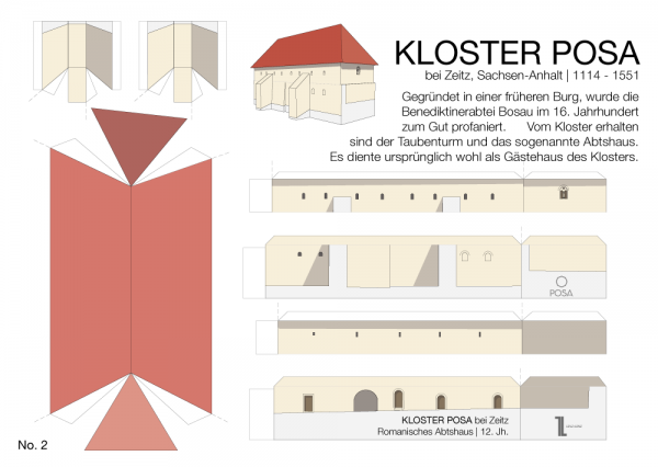 Lenz, Baumgarten, Posa, Kloster, Kirche, Rekonstruktion, Postkarte, Denkmal