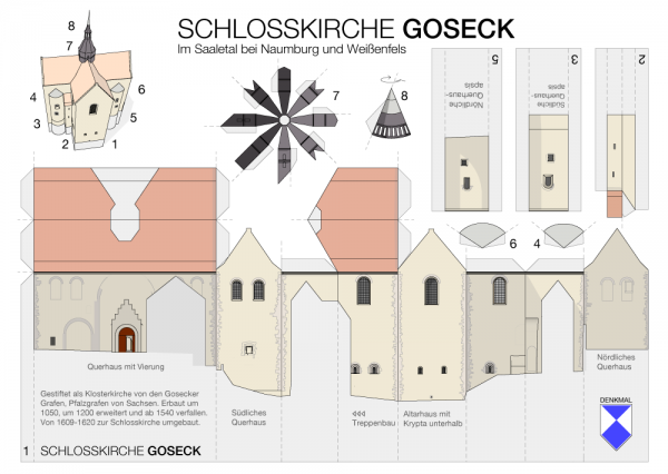 Lenz, Kulturstiftung, Denkmal, Goseck, Schloss, Kloster, Kirche, Modell, Postkarte, Öffentlichkeitsarbeit