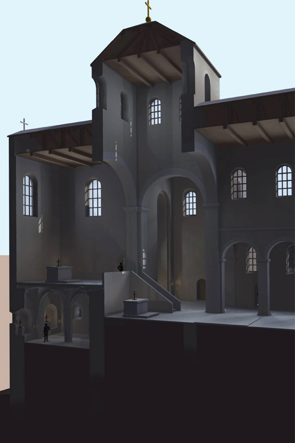 Lenz, Stiftung, Goseck, Kloster, Kirche, Rekonstruktion, Visualisierung, Rendering, Ausstellung