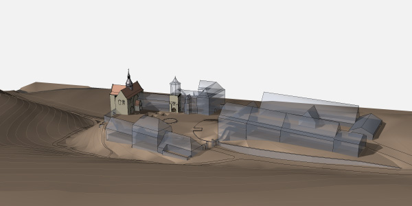 Lenz, Stiftung, Goseck, Kloster, Kirche, Rekonstruktion, Visualisierung, Rendering, Ausstellung